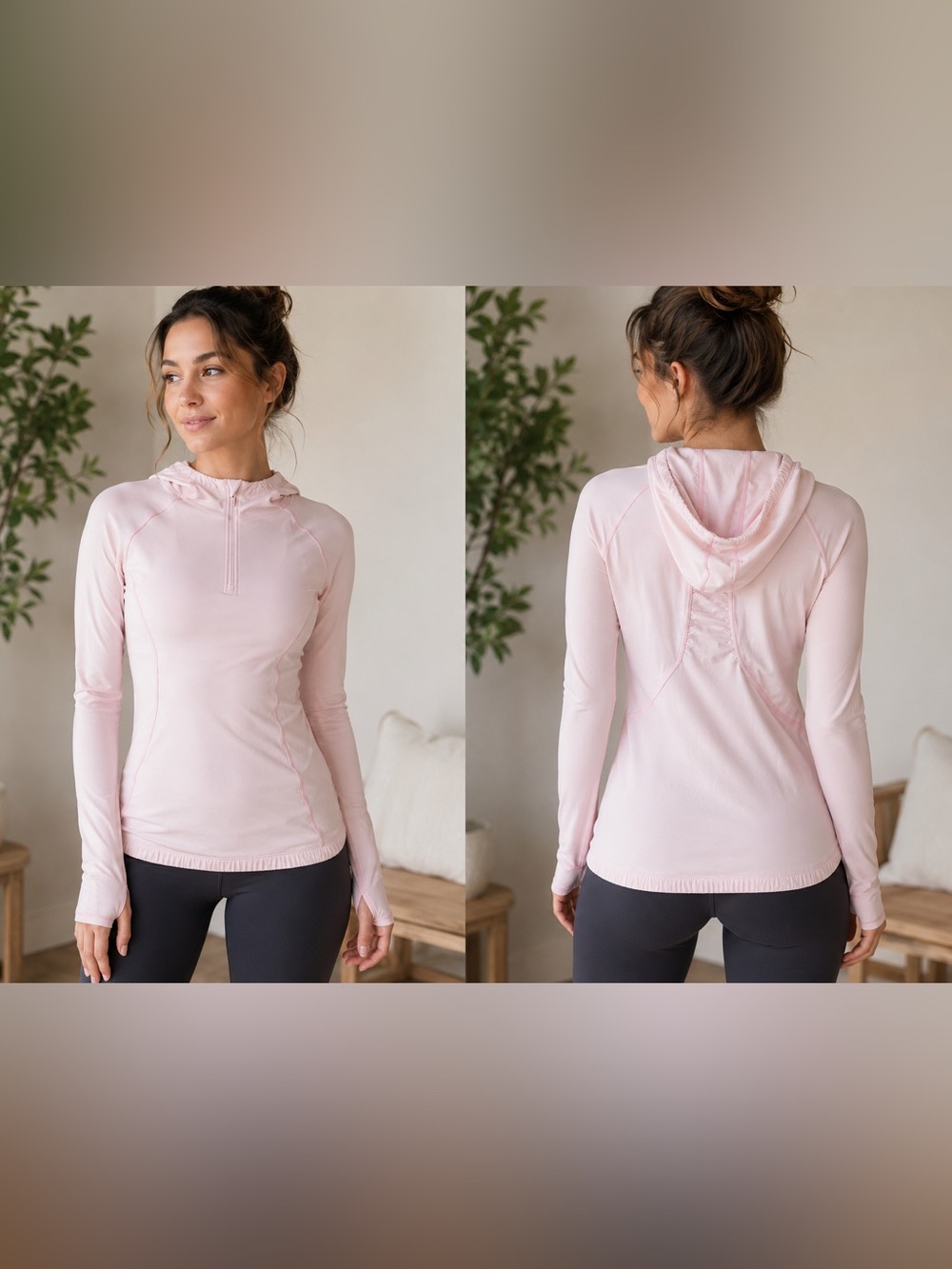 lululemon Half Zip Water Hoodie Powered Rose Size 6